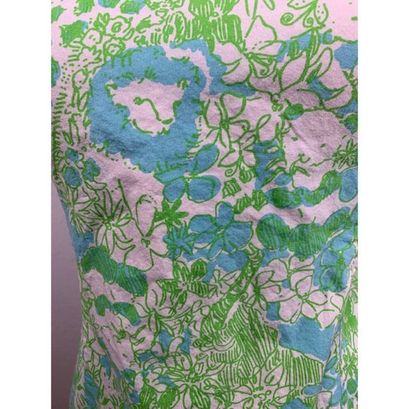 PRICE DROP! Women's Lilly Pulitzer Dress, Size 4, Green & Blue Floral Tropical - Picture 3 of 5